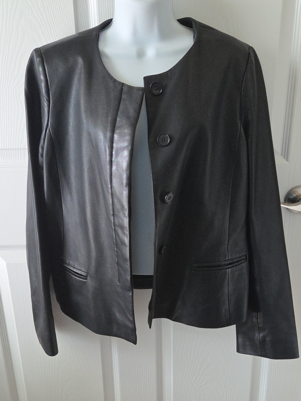 Talbots Women's Black Leather Jacket 12